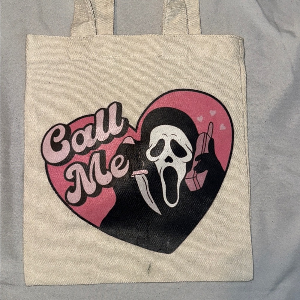 Small Scream Movie Tote Bag with Graphic Print